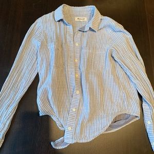 Madewell pinstripe buttondown (tie in the back)
